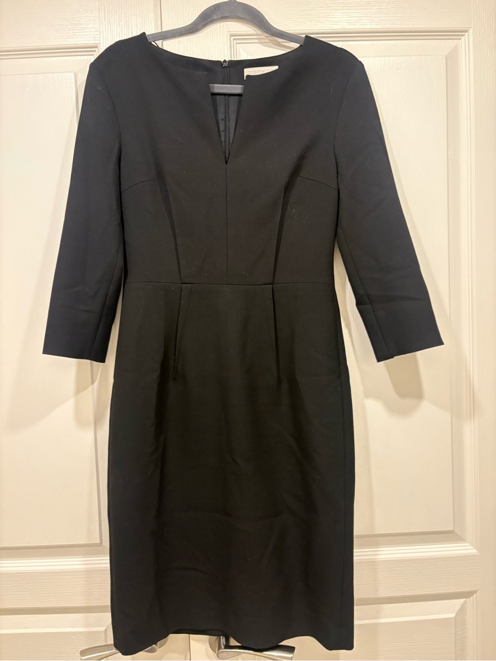 St. Emile Black 3/4 Sleeve Sheath Dress - Elegant Minimalist Style